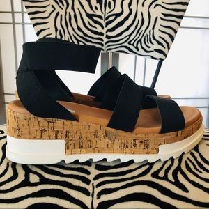 Steve Madden wedge elastic strappy ankle sandals